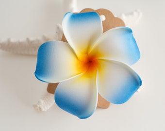 Large Plumeria Flower Hair Clip, Foam Material on Metal clip, Beach Hair Accessory