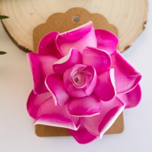 Pink Gardenia Hair Clip, Foam material Made to look Real, Bride Hair Accessory