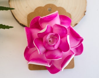 Clip de pelo Gardenia rosa, material de espuma hecho para parecer real, accesorio para el cabello de novia