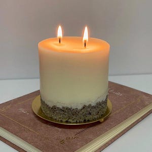 Vela de roca, vela elegante, vela minimalista, vela de lujo, vela de cemento, vela de soja aromática, candelabro de pilar, vela de mármol, vela de piedra