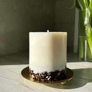 Soy Candle Aroma Pillar Candle Stone Candle Concrete Candle Gift Wedding Candle Modern Candle Candle for Bathroom ECO Candle Вlack Сandle