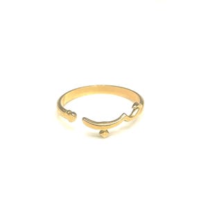 Love Ring, Gold Plated Arabic &quot;Hub&quot; Ring, Arabic Calligraphy Jewelry for Couples, Anniversary Gift for her, Adjustable band, Romantic Ring.
