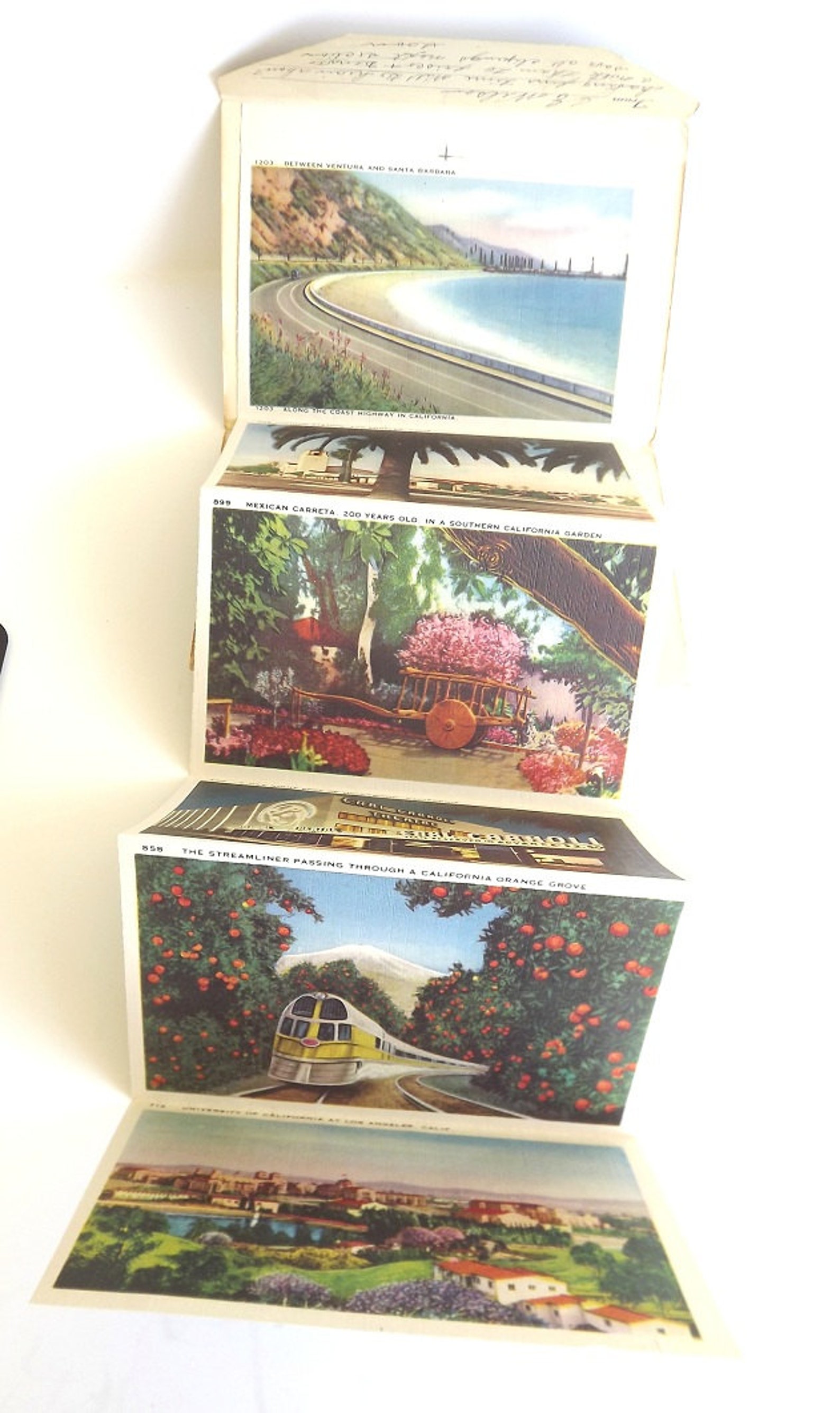 Vintage Postcard Accordion Fold Out Souvenir Linen Southern Etsy