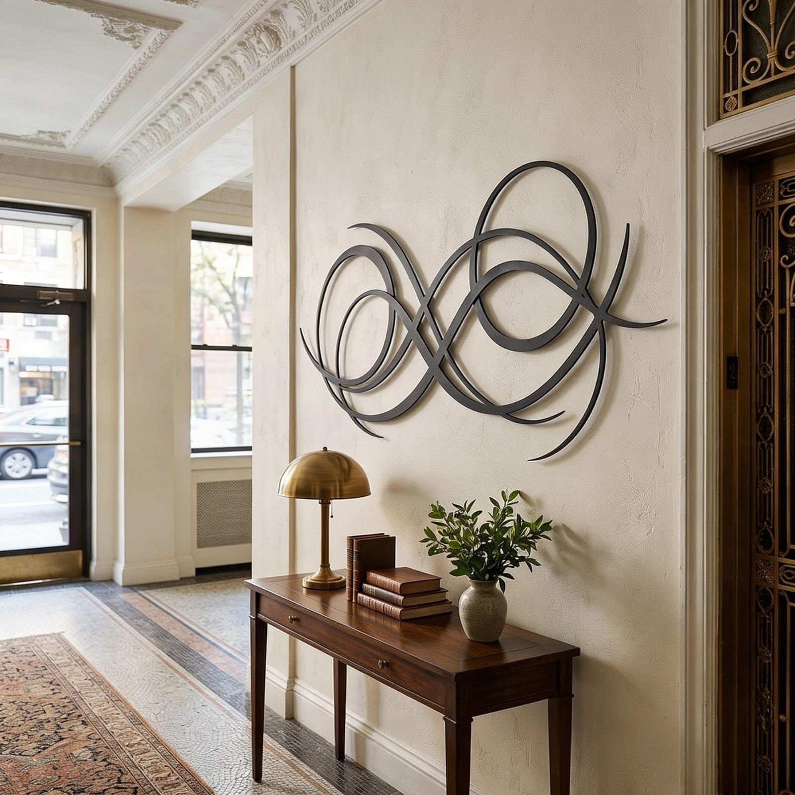 Silver chrome wall art