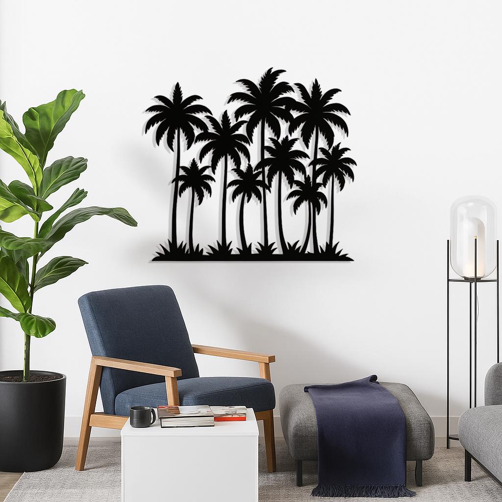 Tropical Palm Tree Metal Wall Art – Minimalist Beach Vibe Decor for Living Room or Office, Coastal House, Tropical Wall Sign, Tropical Decor
