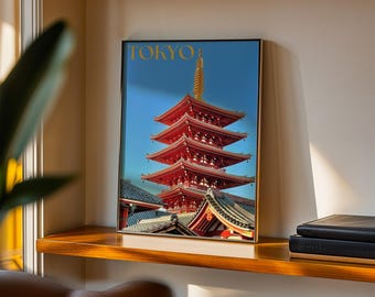Senso-ji Temple Print, Asakusa Tokyo Photography (Digital Print)