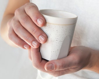 Petite tasse à café fait main | Tasse en céramique blanche