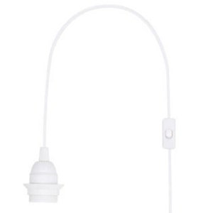 May include: White electrical cord with an inline on/off switch and a white lamp socket at the end.