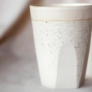 Grande tasse à café fait main Tasse en céramique blanche image 4
