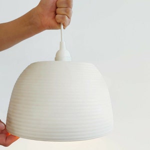 White pendant lighting No5 , Ceramic hanging lamp , Handmade ceramic lamp image 5