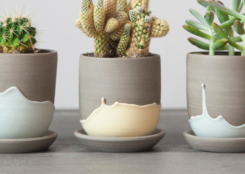 Ceramic cactus pot handmade cactus planter small plant pot Etsy