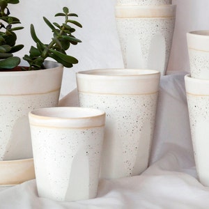 Grande tasse à café fait main Tasse en céramique blanche image 3