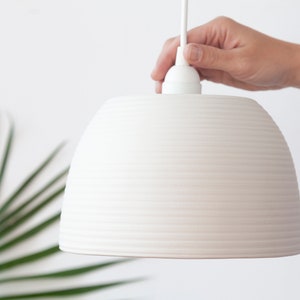 White pendant lighting No5 , Ceramic hanging lamp , Handmade ceramic lamp image 2