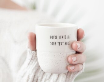 Small customized ceramic mug , Custom speckled mug , Personalized ceramic mug