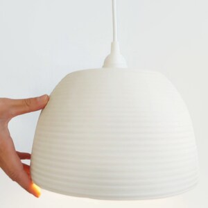 White pendant lighting No5 , Ceramic hanging lamp , Handmade ceramic lamp image 3