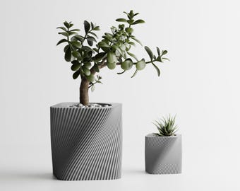 Flowerpot "Corda" made of organic PLA 3D printing Sustainable Unique Decoration Living Room Decoration Office Sustainable Gift Woman Wedding