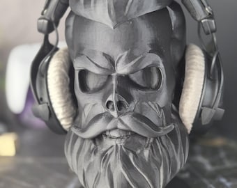 Headset holder for headphones in skull design STL version for 3D printer Digital Download
