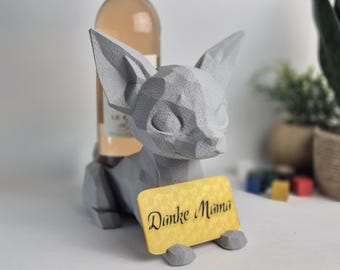 Portabotellas de vino Chihuahua, regalo de vino, decoración, botellero, regalo de cumpleaños, regalo de boda, decoración, regalo para hombre, regalo para mujer.