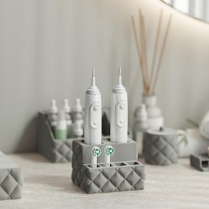 Zahnputzstation für 1 oder 2 Kinder. Montessori Station Zahnbürstenhalter Organizer Geschenk Einschulung Milchzahn Dekoration Bad