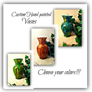 hand painted Glass Vase decor | colorful up cycled glass vases | decorative glass vases | glass art | hand painted glass vase | painted vase