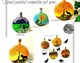 Hand-Painted Pet Cremation Urn: Custom Dog & Cat Memorial