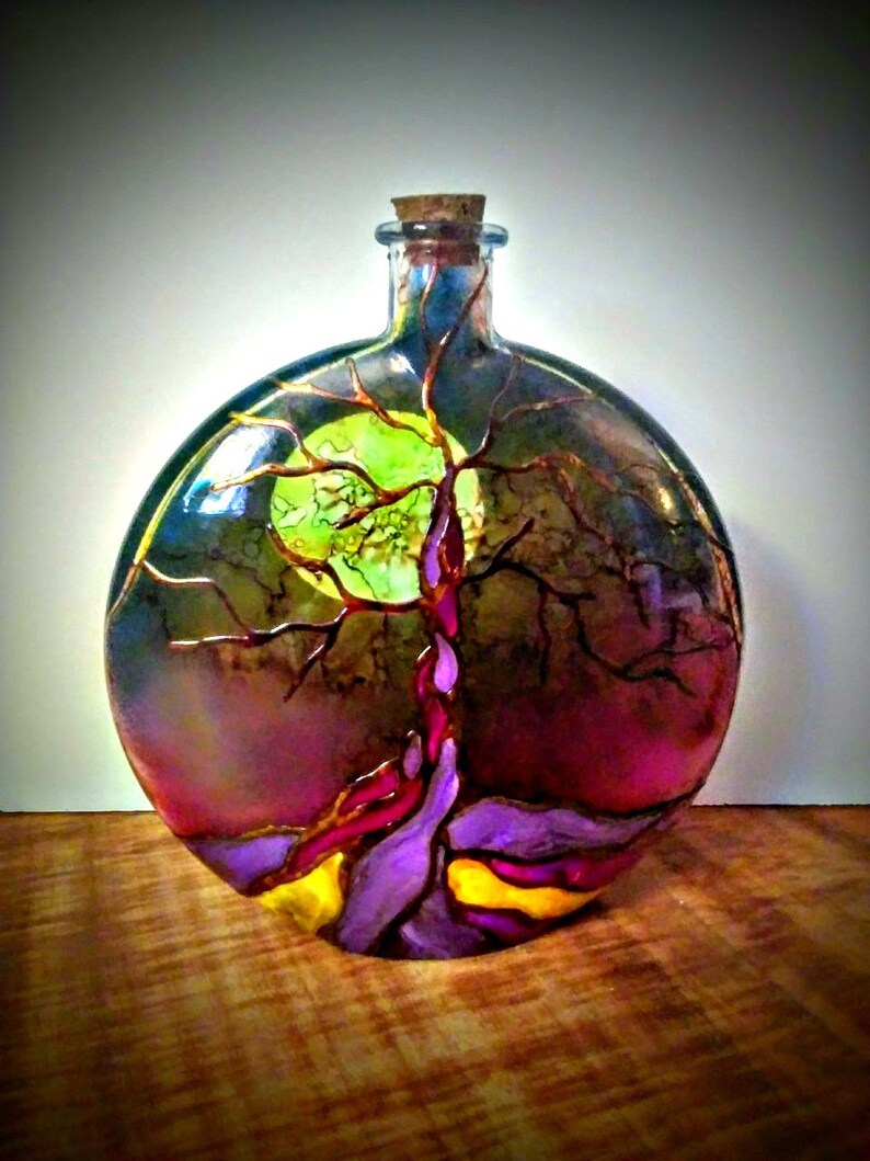 Glass urn tree of life human ash urn decorative glass Etsy