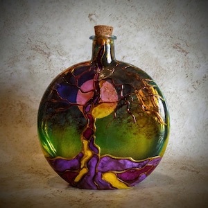 cremation urn tree of life urn human ash urn glass urn memorial urn human ash urn hand painted cremation urn ash urns, custom memorial urns