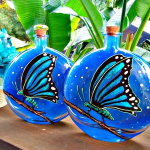 cremation urn butterfly themed , hand painted butterfly memorial cremation urn , butterfly urn for ashes , custom butterfly cremation urn