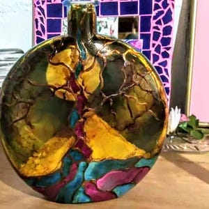Tree Of Life Cremation Hand Painted Tree Of Life Urn for Ashes : Glow in the Dark Moon , Memorial Keepsake image 9