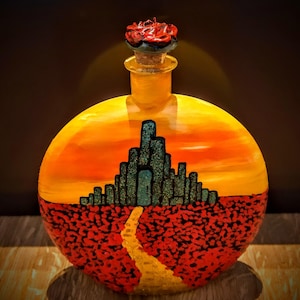human ash urn , cremation urn for human ashes , wizard of oz art , custom cremation urn for the wizard of oz lover , memorial cremation urn