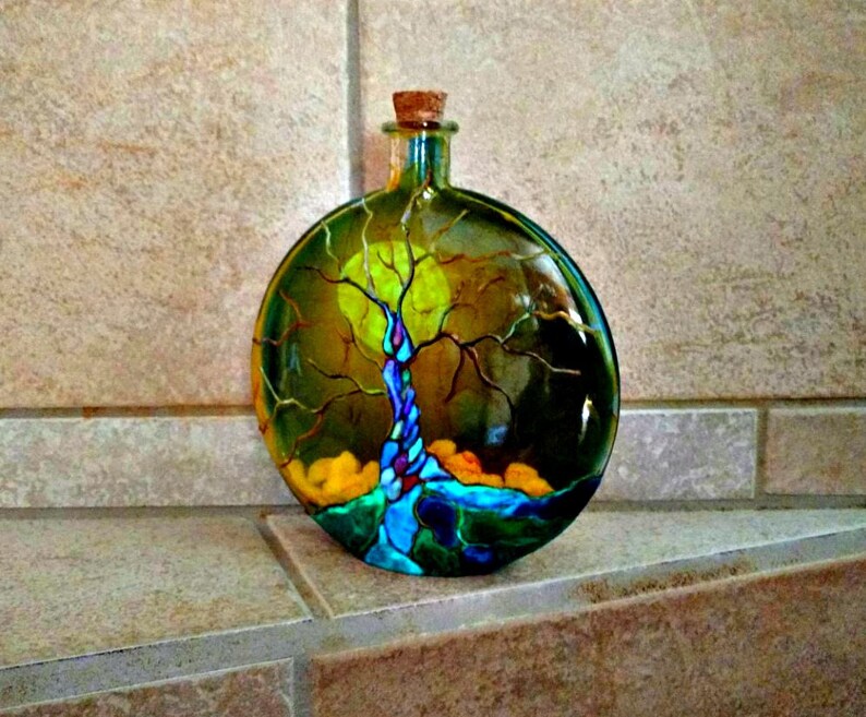 Glass urn tree of life human ash urn decorative glass Etsy
