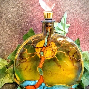 Tree Of Life Cremation Hand Painted Tree Of Life Urn for Ashes : Glow in the Dark Moon , Memorial Keepsake image 14
