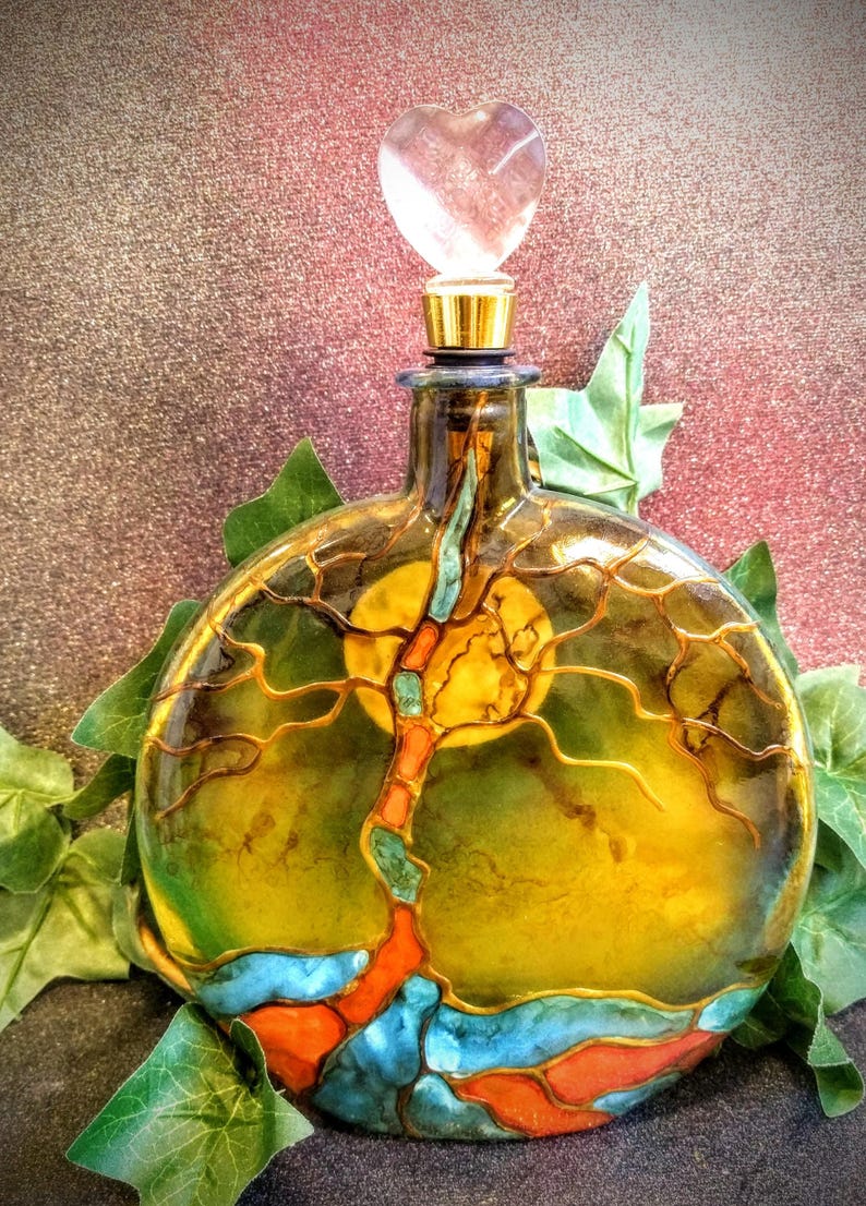 Tree Of Life Cremation Hand Painted Tree Of Life Urn for Ashes : Glow in the Dark Moon , Memorial Keepsake image 14