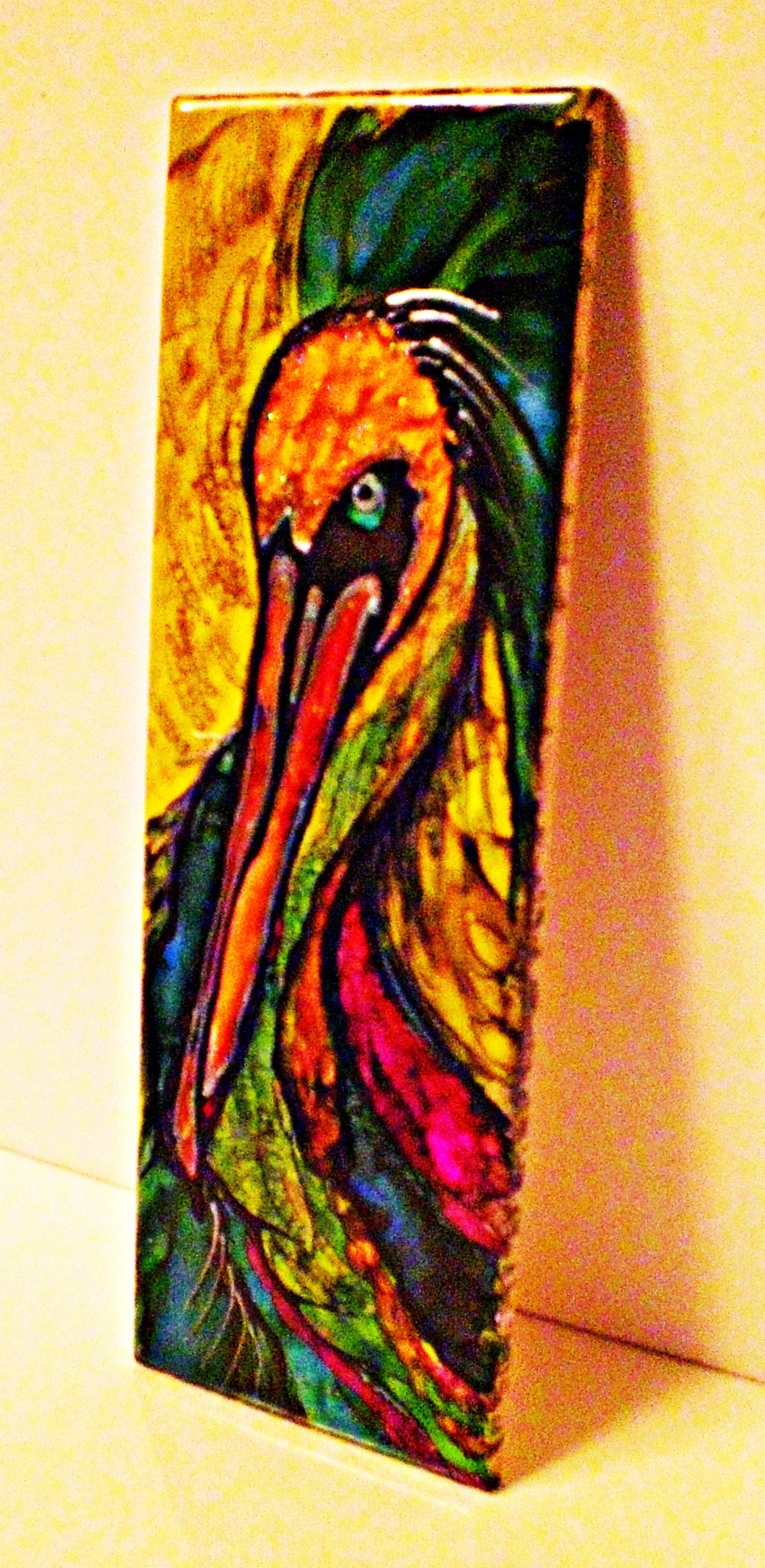 Great Blue Heron Paintings Heron Tile Painting Heron Etsy