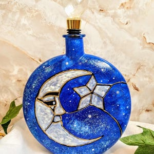 Galaxy Man in the Moon Cremation Urn: Star Watcher Keepsake