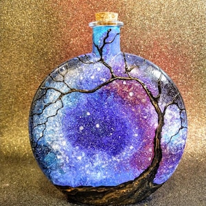 Hand-Painted Galaxy Memorial Urn, Keepsake Cremation Art