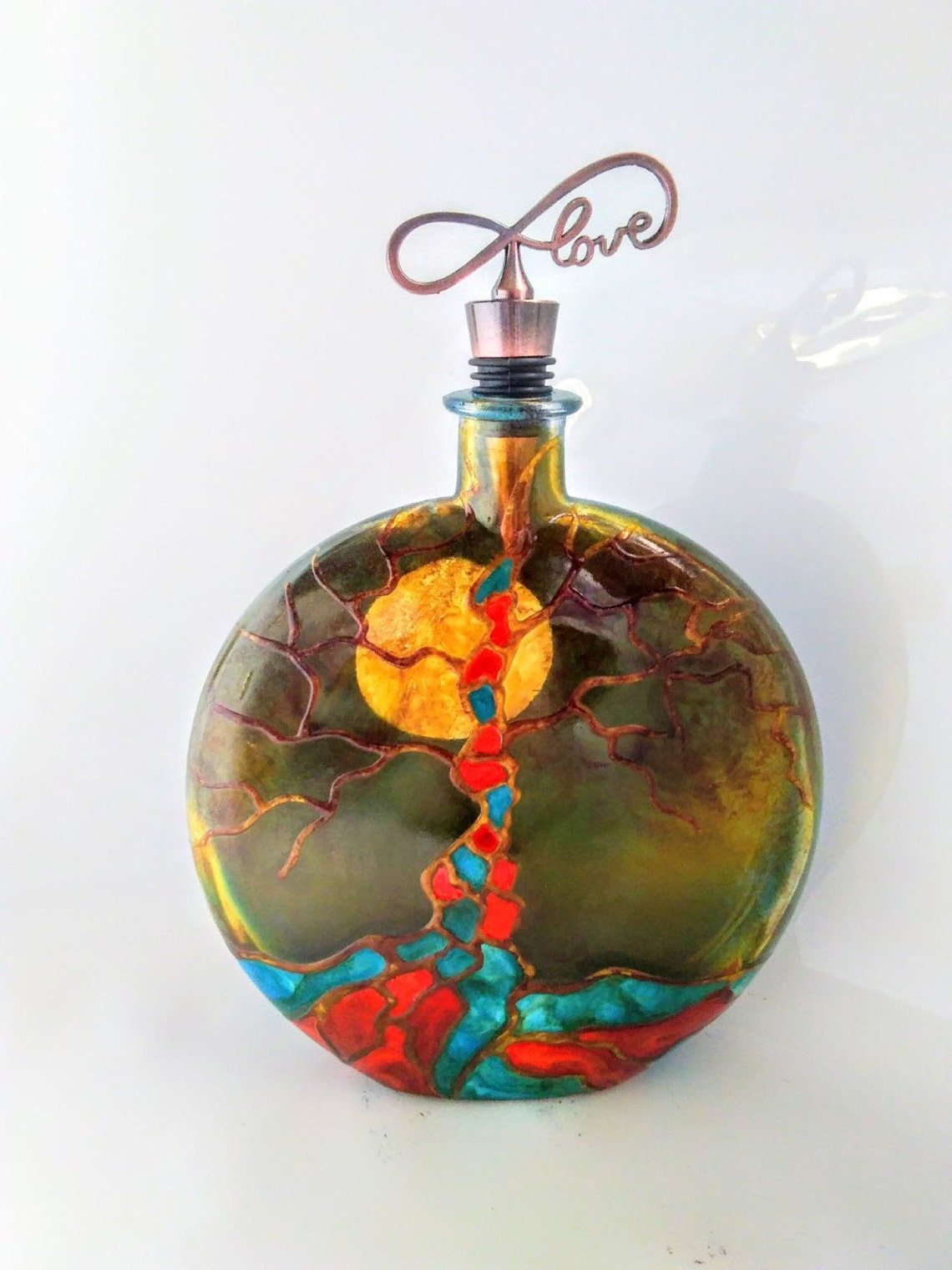 Glass urn tree of life human ash urn decorative glass Etsy