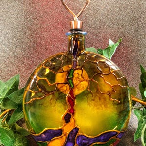 Tree Of Life Cremation Hand Painted Tree Of Life Urn for Ashes : Glow in the Dark Moon , Memorial Keepsake image 13