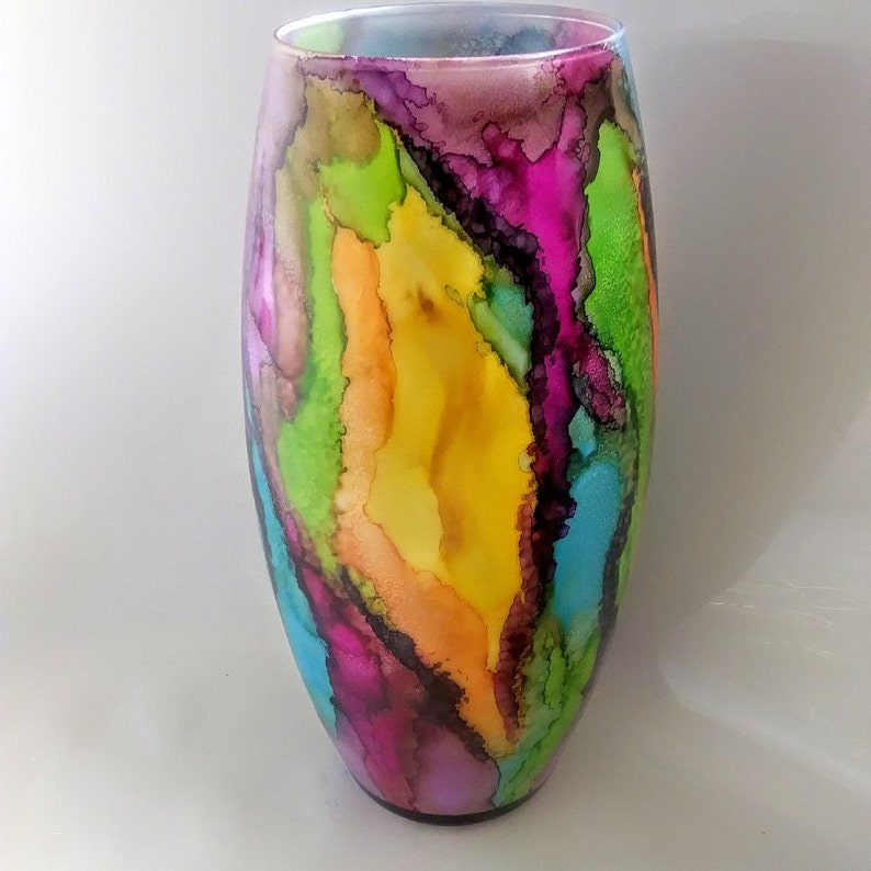 Colorful glass vase glass vase art glass vase vase for Etsy