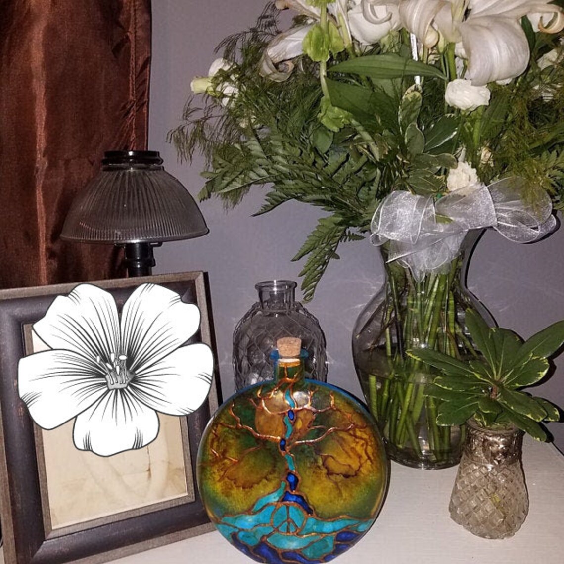 Glass urn tree of life human ash urn decorative glass Etsy