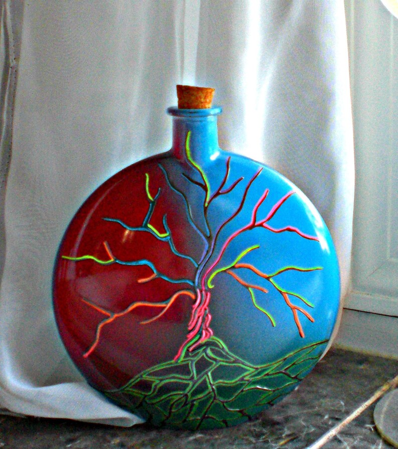 Tree of Life Glass Urn Spiritual Urn Tree of Life Memory Etsy