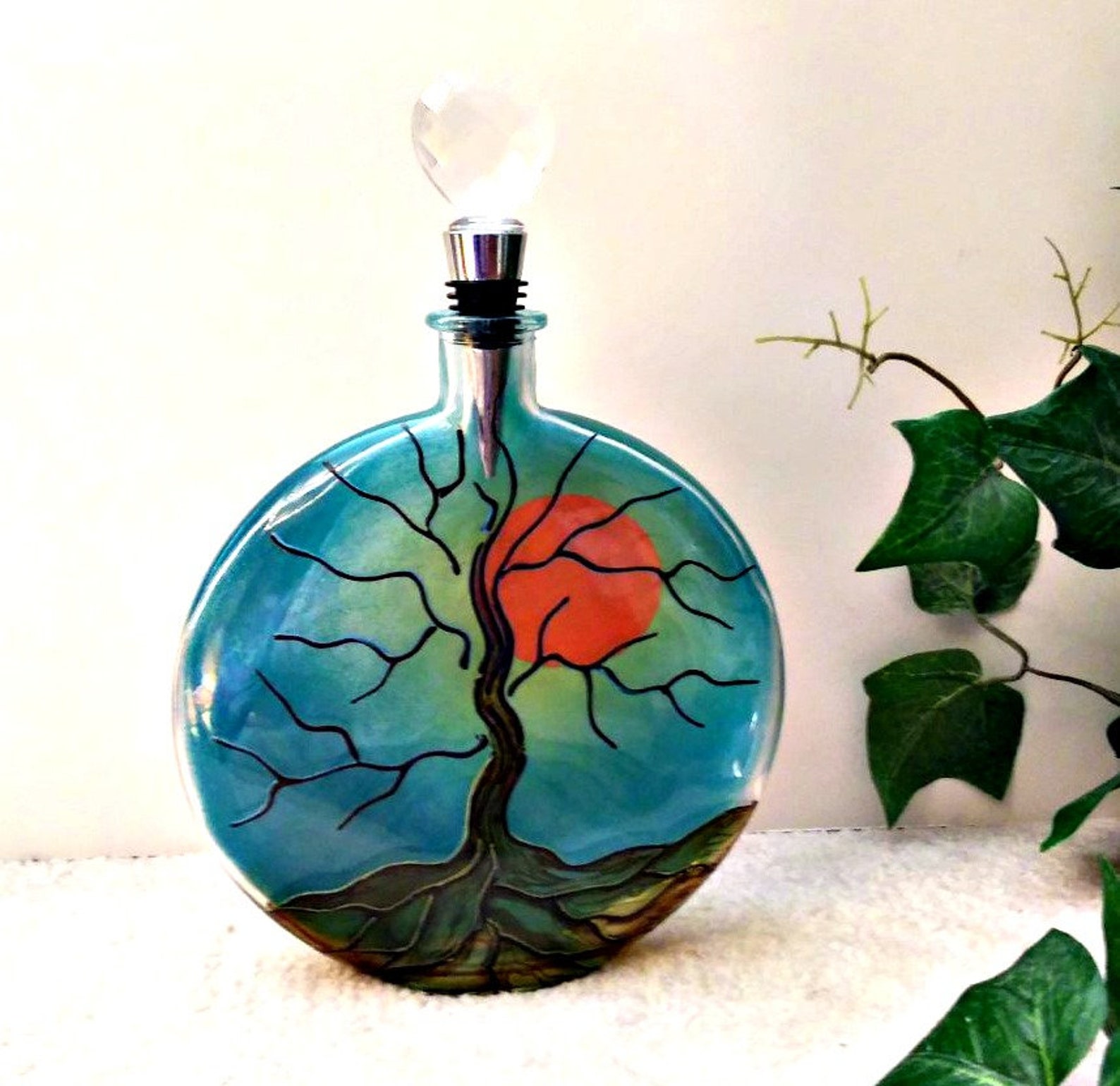 Decorative Glass Bottle Tree of Life Tree of Life Decor Etsy