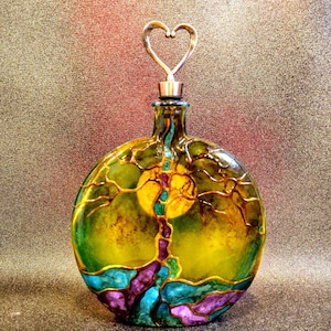 Tree Of Life Cremation Hand Painted Tree Of Life Urn for Ashes : Glow in the Dark Moon , Memorial Keepsake image 10