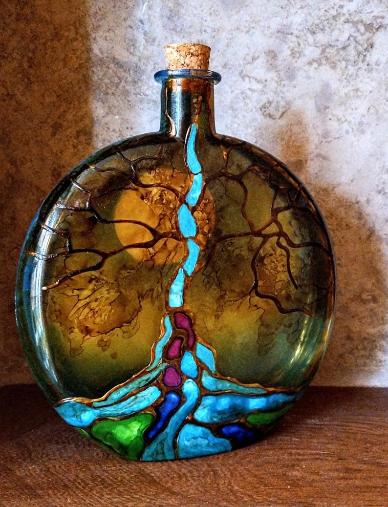 Glass Urn Tree of Life Human Ash Urn Urn for Ashes Etsy