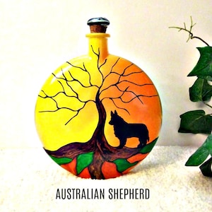 personalized unique hand painted cremation dog urn , dog memorials for ashes , custom creamtion urn for dog ashes , dog urn for cremation