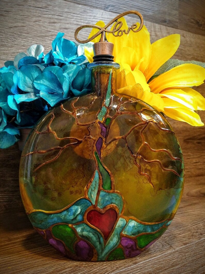 Glass Urn Tree of Life Human Ash Urn Decorative Glass Etsy