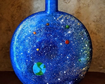 urns, galaxy human ash urns, glass urn, funeral cremation urns, memorial ash keepers, custom galaxy urn, glass hand painted custom ash urns