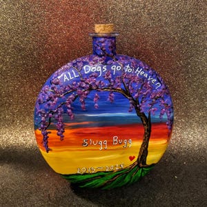 dog urns for pet ashes , personalized dog urns , urns for dog ashes , dog cremation memorial gifts , personalized hand painted urns for dogs