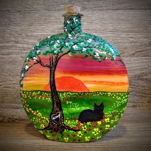 personalized cat cremation urn hand painted , unique memorial ash urn for cats , cat cremation ash urn , cat portaits hand painted ash urn