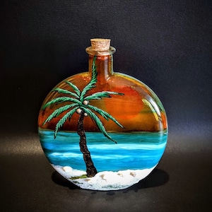 coastal cremation urns , human ashes urn , tropical themed urns for ashes , tropical hand painted memorial gifts , coastal memorials , urns
